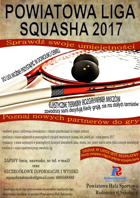 POWIATOWA LIGA SQUASHA 2017