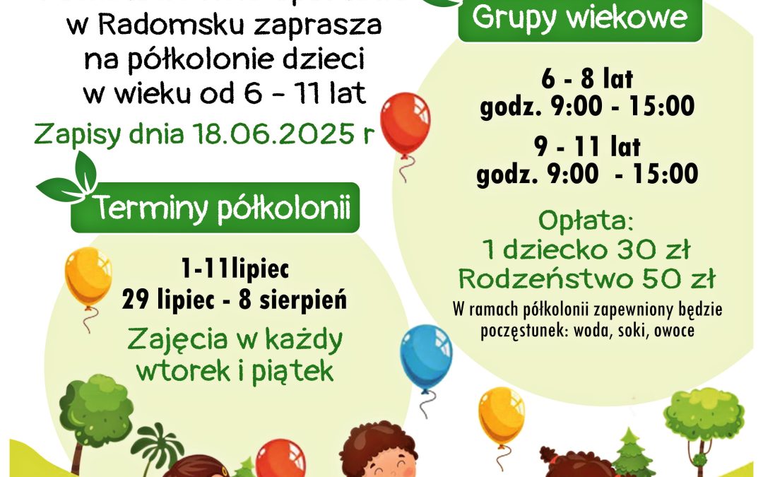 Zapraszamy na letnie półkolonie Eko Zdrowo i Sportowo